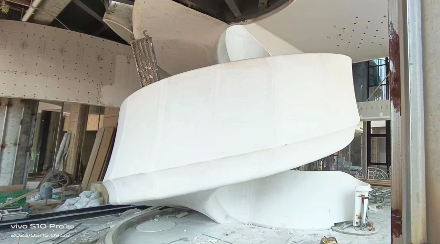 浙江新昌GRG旋轉(zhuǎn)樓梯--飾紀上品GRG造型項目