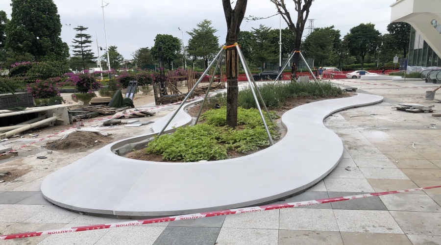 佛山云智匯大廈GRC花池坐凳定制認準(zhǔn)飾紀(jì)上品GRC廠家