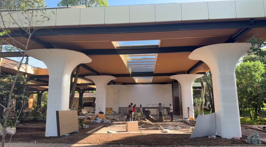 飾紀上品GRG廠家-非洲馬賽馬拉酒店GRG柱子的工程案例