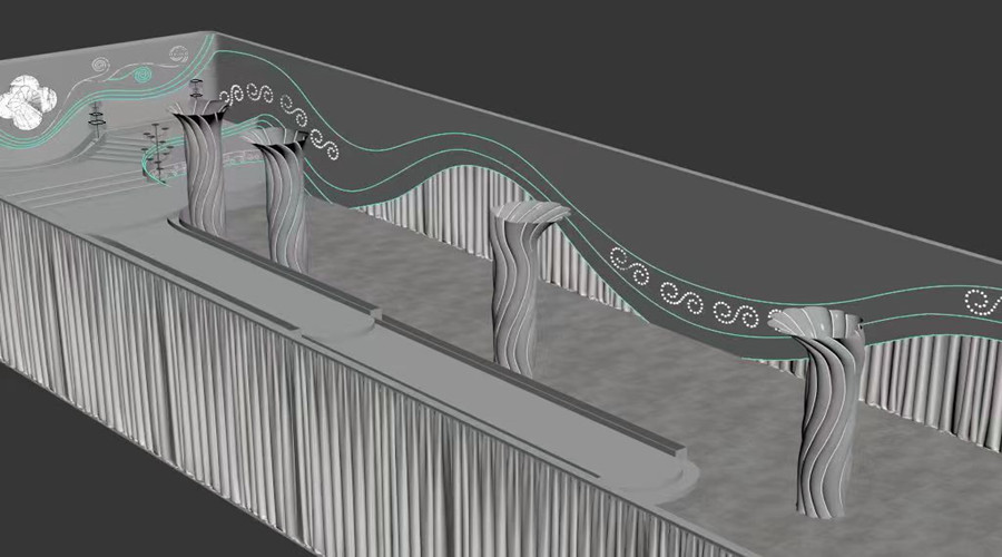 四川達(dá)州宏帆巴人廣場GRG麻花柱子造型項目 四川達(dá)州宏帆巴人廣場GRG麻花柱子造型項目